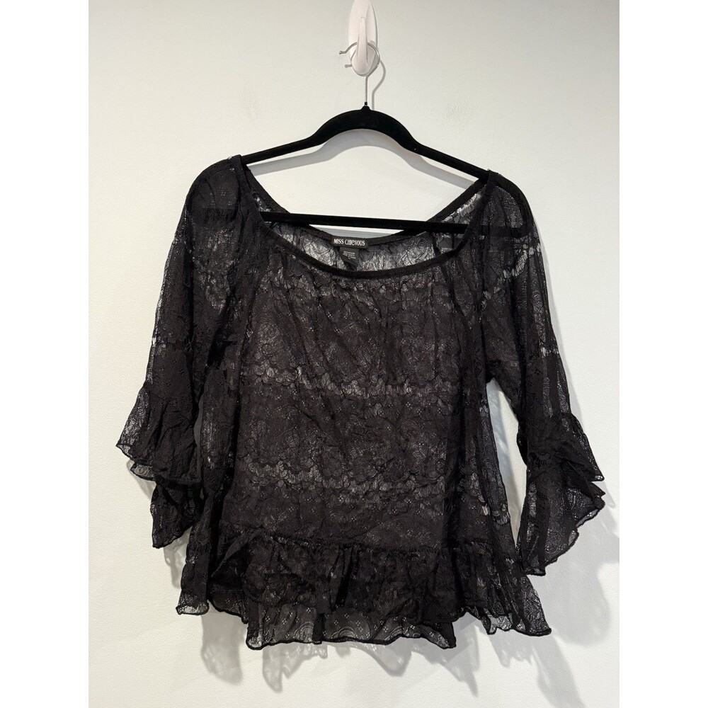 Miss Chievous Top Womens Large Lace Sheer Dark Romantic Vamp Whimsigoth Travel